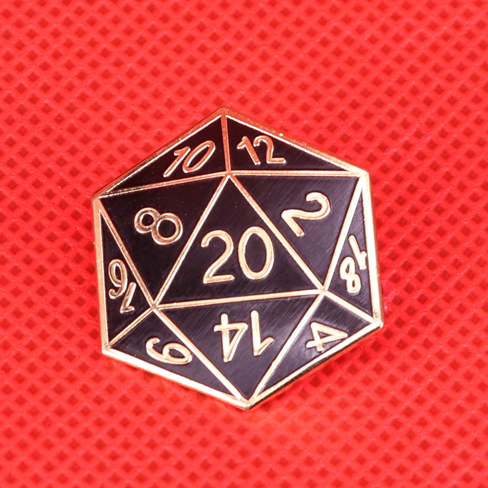 Esports Gaming Shirts - Twenty-sided Die enamel pin D20 RPG