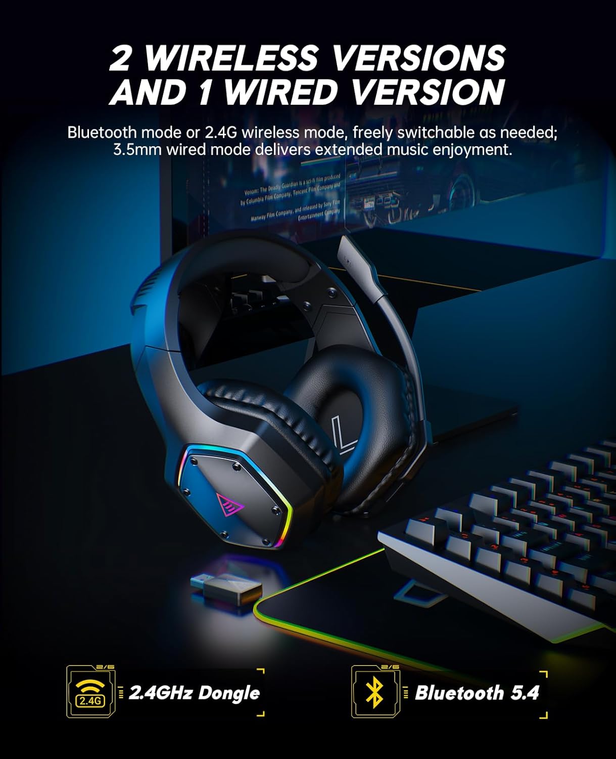 2.4GHz Wireless Gaming Headset - Gaming Headset 7.1 recension och pris