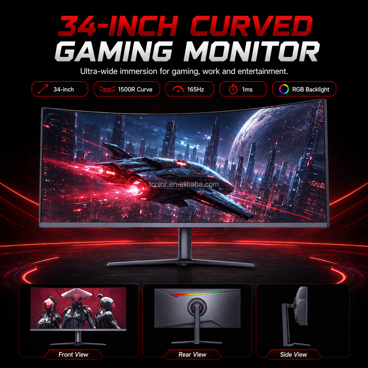 White/Black Curved Gaming Moni - Gaming Monitor Curved recension och pris