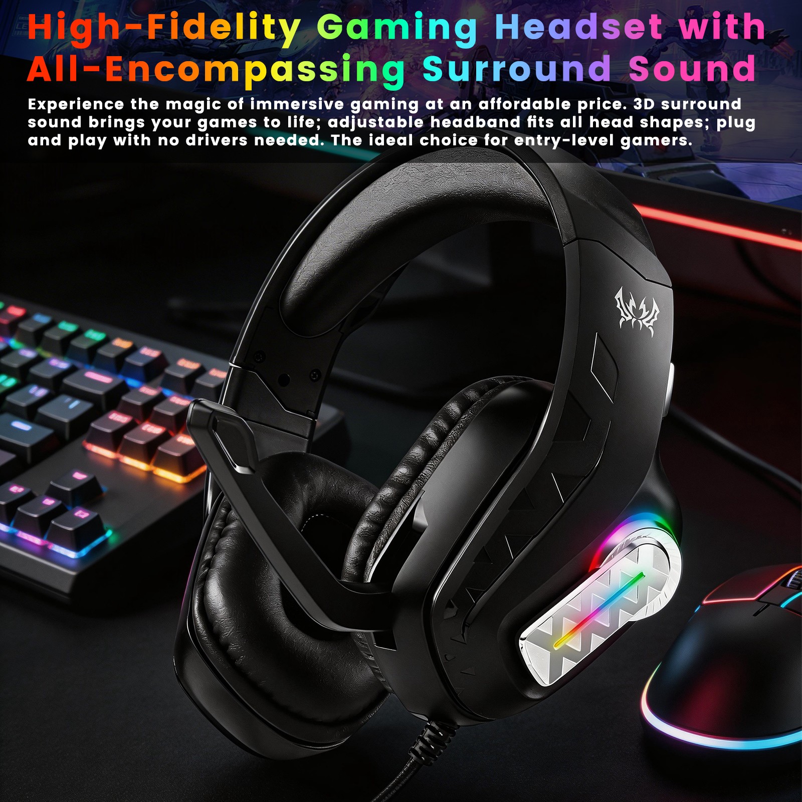 1PC G4100 RGB Wired Gaming Hea - Gaming Headset 7.1 recension och pris