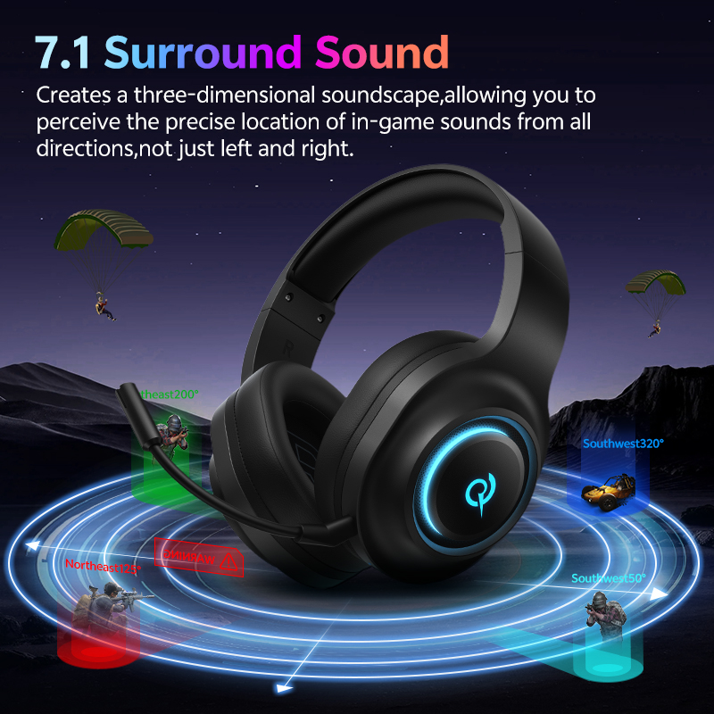 QCY Heroad V200 BH25H4GMA Gami - Gaming Headset 7.1 recension och pris