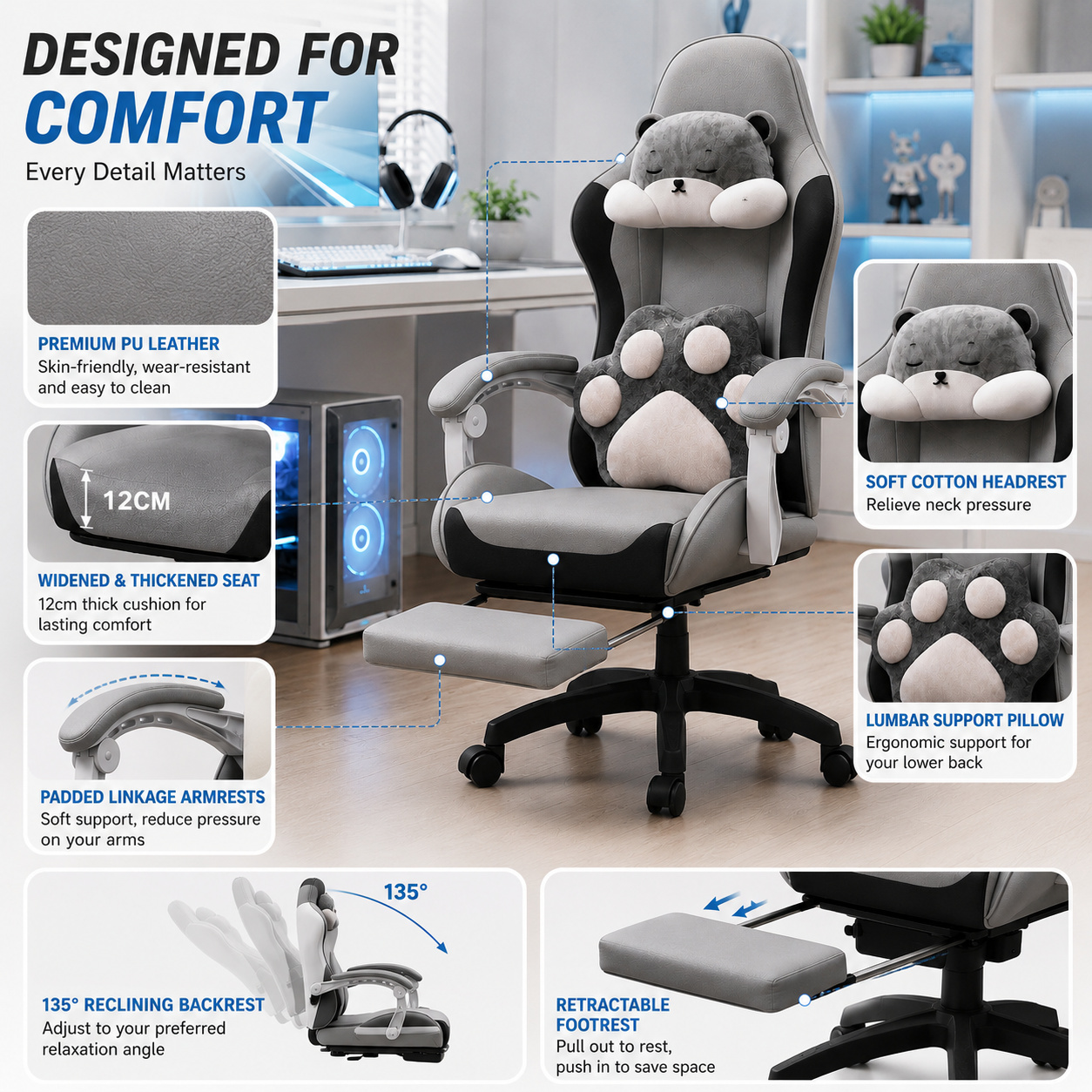AOLIVIYA E-sports Game Chair G - Rgb Gaming Chair recension och pris