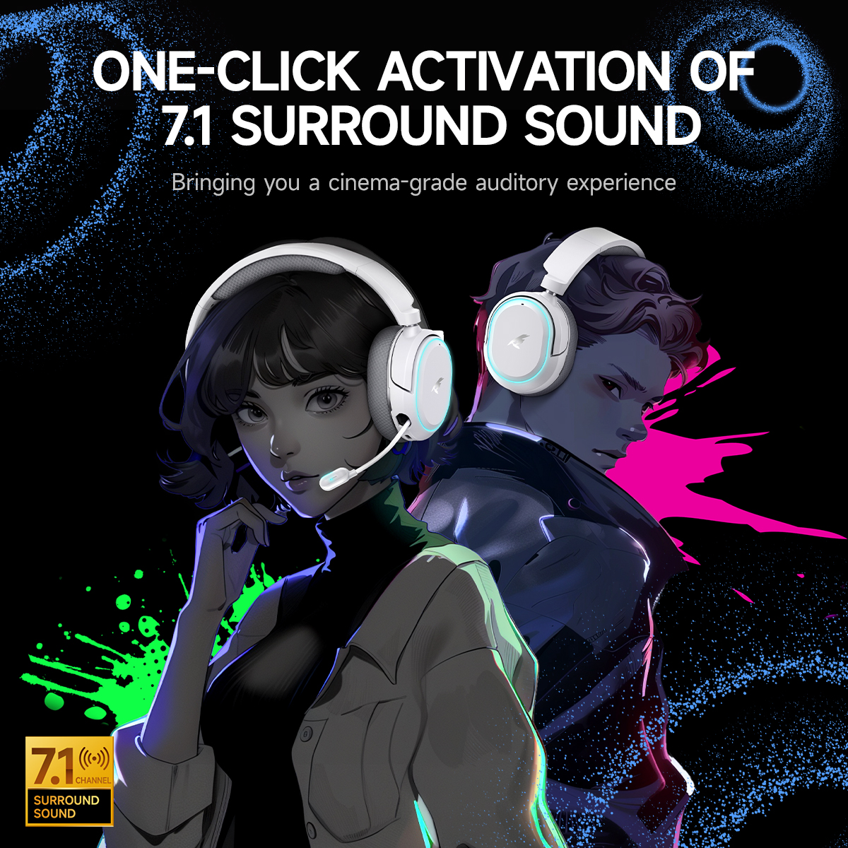 Picun G2 2.4GHz Bluetooth Wire - Gaming Headset 7.1 recension och pris