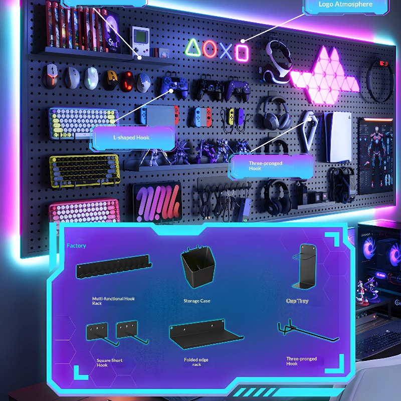 Heavy Duty Metal Pegboard Wall - Esports & Gaming Optics Gmbh recension och pris