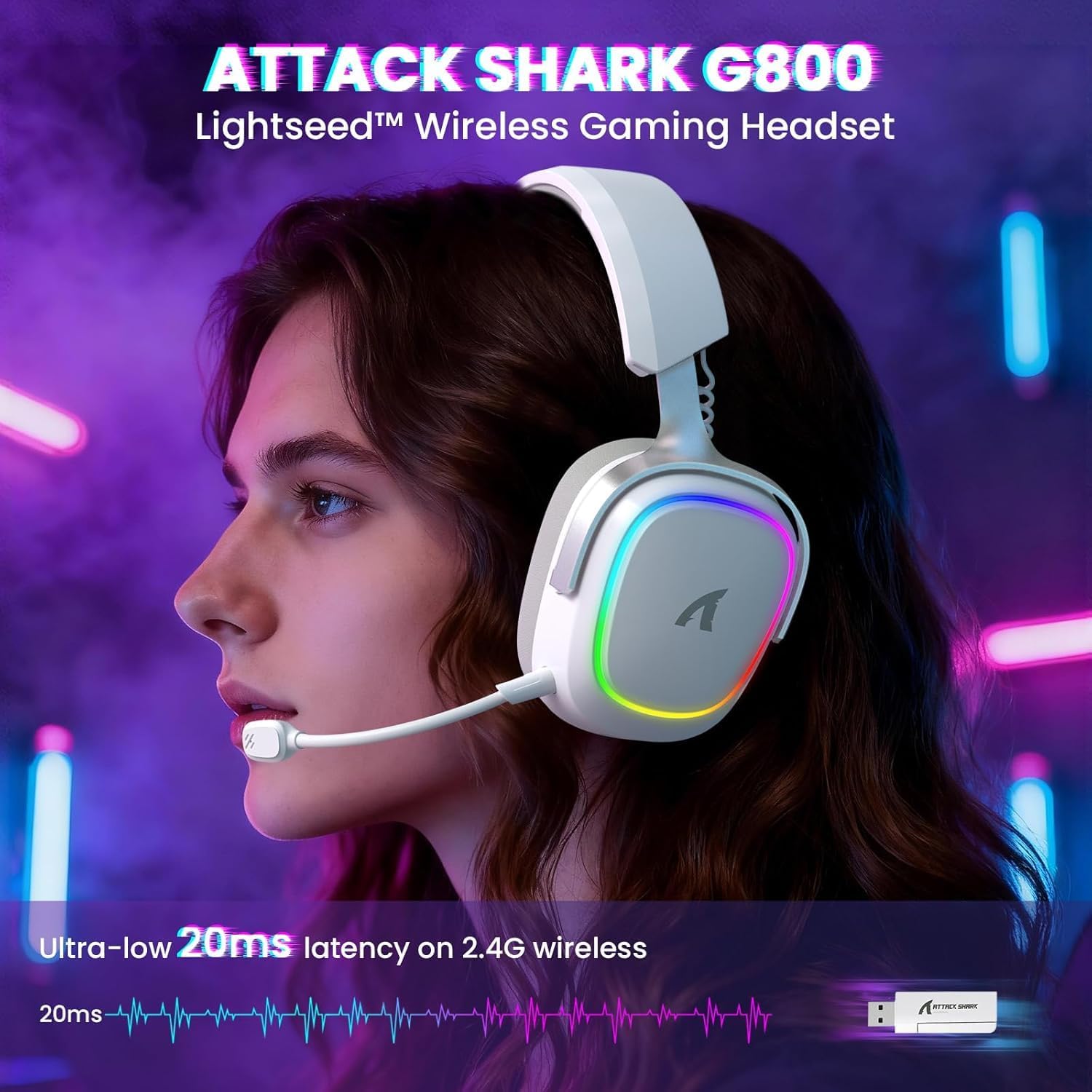 ATTACK SHARK G800 Wireless Gam - Gaming Headset 7.1 recension och pris