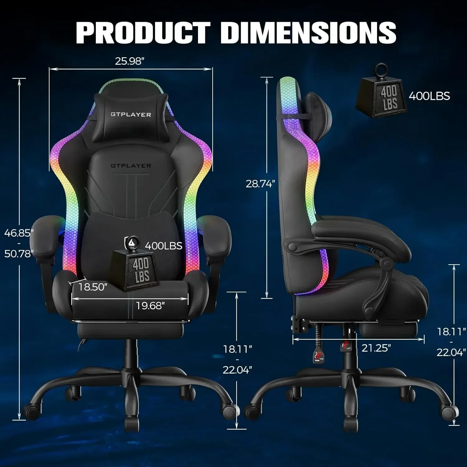 Gaming Chair, Computer Chair w - Rgb Gaming Chair recension och pris