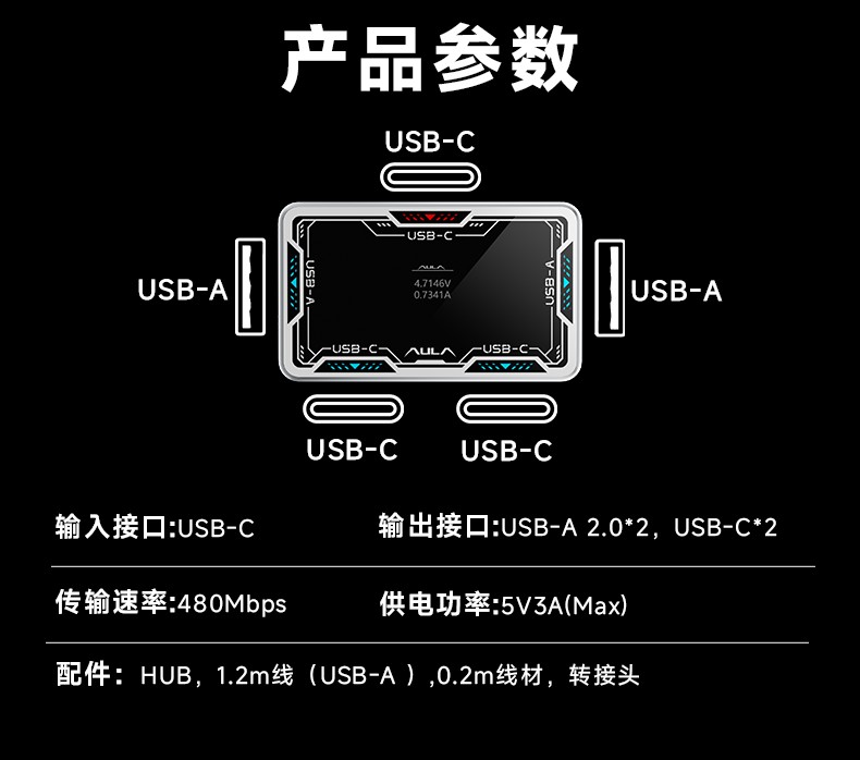 AULA USB Hub 8K Desktop Dockin - Esports Gaming Station recension och pris