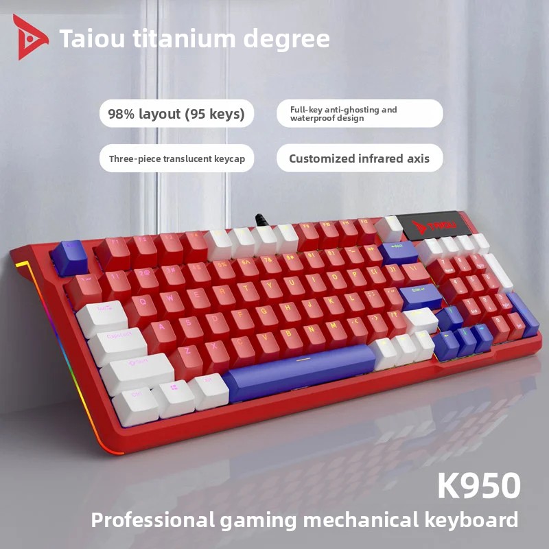 Taidú K950 Wired Keyboard 95Ke - Esports Gaming Cafe recension och pris